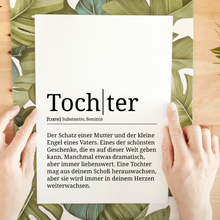 Laden Sie das Bild in den Galerie-Viewer, Tochter Poster Definition - Tochter Geschenk Wandbild