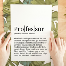 Laden Sie das Bild in den Galerie-Viewer, Professor Poster Definition Kunstdruck Wandbild Geschenk