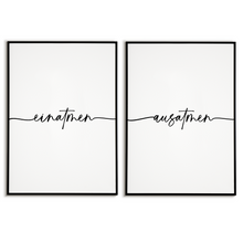 Laden Sie das Bild in den Galerie-Viewer, Einatmen Ausatmen Poster - Yoga Entspannung Geschenk Relax Wandbild Wohnzimmer Küche Esszimmer Schlafzimmer Wanddeko