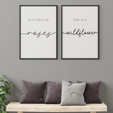 Laden Sie das Bild in den Galerie-Viewer, She is a Wildflower 2er Set Poster Niedlicher Spruch Wandbild Wohnzimmer Küche Flur Schlafzimmer Wanddeko