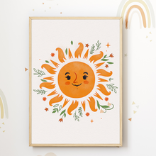 Laden Sie das Bild in den Galerie-Viewer, Sonne Lama Alpaka Kaktus Bilder 3er Set DIN A4 Kinderzimmer Wandbilder Babyzimmer Poster Dekoration