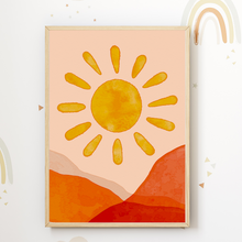 Laden Sie das Bild in den Galerie-Viewer, You are my Sunshine Bilder 3er Set DIN A4 Kinderzimmer Wandbilder Babyzimmer Poster Dekoration Sonne Regenbogen