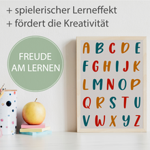 Laden Sie das Bild in den Galerie-Viewer, Alphabet & Zahlen Kinderposter 3er Set Lernposter ABC | Kinderzimmer Wandbilder Kindergarten Grundschule Lernhilfe für Kinder
