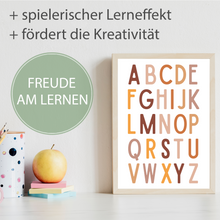 Laden Sie das Bild in den Galerie-Viewer, ABC Zahlen Kinderposter 3er Set Alphabet Lernposter Buchstaben & Zahlen | Kinderzimmer Wandbilder Lernhilfe