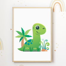 Laden Sie das Bild in den Galerie-Viewer, Dinosaurier 3er Set Kinderzimmer Bilder DIN A4 Poster Babyzimmer Wandbilder Dekoration