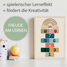 Laden Sie das Bild in den Galerie-Viewer, ABC Kinderposter Alphabet 2er Set Lernposter Buchstaben & Zahlen | Kinderzimmer Wandbilder Kindergarten Grundschule Lernhilfe für Kinder
