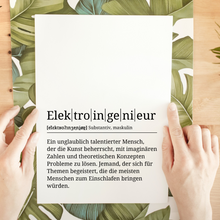 Laden Sie das Bild in den Galerie-Viewer, Elektroingenieur Poster Definition Kunstdruck Wandbild Geschenk