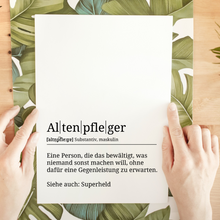 Laden Sie das Bild in den Galerie-Viewer, Altenpfleger Poster Definition