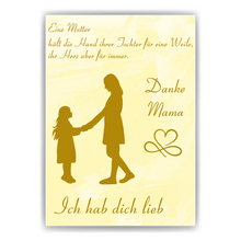 Laden Sie das Bild in den Galerie-Viewer, Mama Tochter Poster Kunstdruck DIN A4 Danksagung Muttertag Geschenk Dankeschön Beste Mutter Wandbild Mama Geburtstag Weihnachten
