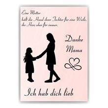 Laden Sie das Bild in den Galerie-Viewer, Mama Tochter Poster Kunstdruck DIN A4 Danksagung Muttertag Geschenk Dankeschön Beste Mutter Wandbild Mama Geburtstag Weihnachten