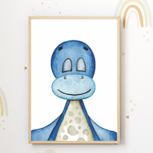 Laden Sie das Bild in den Galerie-Viewer, Dinosaurier 3er Set Kinderzimmer Bilder Dino DIN A4 Wandbilder Deko Babyzimmer Poster