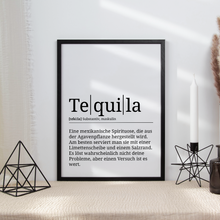 Laden Sie das Bild in den Galerie-Viewer, Tequila Poster Definition Kunstdruck Wandbild Geschenk