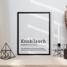 Laden Sie das Bild in den Galerie-Viewer, Knoblauch Poster Definition Kunstdruck Wandbild Geschenk