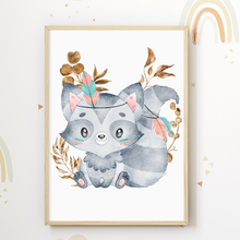 Laden Sie das Bild in den Galerie-Viewer, Niedliche Indianer Tiere 3er Set DIN A4 Kinderzimmer Wandbilder Babyzimmer Poster Dekoration