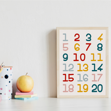 Laden Sie das Bild in den Galerie-Viewer, Kinderposter 4er Set ABC, Zahlen, Monate & Tage Lernposter Alphabet | Kinderzimmer Wandbilder Kindergarten Grundschule Lernhilfe für Kinder