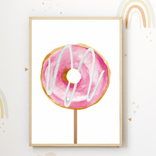Laden Sie das Bild in den Galerie-Viewer, Süßigkeiten Zuckerwatte Donut Lollipop 3er Set Kinderzimmer Bilder DIN A4 Wandbilder Deko Babyzimmer Poster