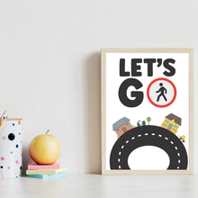 Laden Sie das Bild in den Galerie-Viewer, Kinderposter 6er Set ABC Auto Fahrzeuge Lernposter Alphabet | Kinderzimmer Wandbilder Einschulung Kindergarten Grundschule Lernhilfe für Kinder
