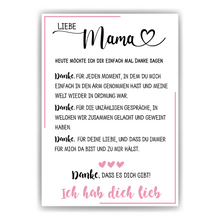 Laden Sie das Bild in den Galerie-Viewer, Danke Liebe Mama Poster Danksagung DIN A4 Kunstdruck Muttertag Geschenk Dankeschön Beste Mutter Wandbild Mama Geburtstag Weihnachten