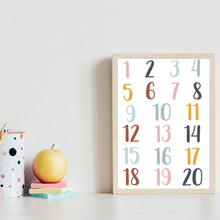 Laden Sie das Bild in den Galerie-Viewer, Kinderposter 4er Set ABC, Zahlen, Monate & Tage Lernposter Alphabet | Kinderzimmer Wandbilder Kindergarten Grundschule Kinder Lernhilfe Poster