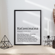 Laden Sie das Bild in den Galerie-Viewer, Katzenmama Poster Definition - Katzenbesitzer Geschenk Wandbild
