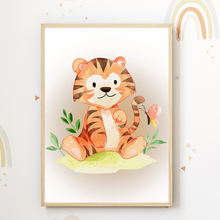 Laden Sie das Bild in den Galerie-Viewer, Löwe Tiger Bär Safari Bilder 3er Set DIN A4 Kinderzimmer Wandbilder Babyzimmer Poster Dekoration