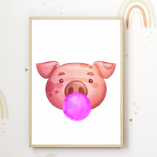 Laden Sie das Bild in den Galerie-Viewer, Bauerhof Tiere Küken Schwein Schaf Esel 4er Set Kinderzimmer Bilder DIN A4 Wandbilder Deko Babyzimmer Poster