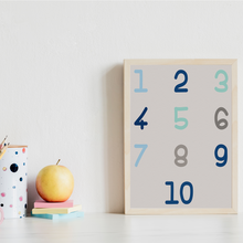 Laden Sie das Bild in den Galerie-Viewer, Alphabet & Zahlen Kinderposter 3er Set ABC Lernposter | Kinderzimmer Wandbilder Kindergarten Grundschule Lernhilfe für Kinder