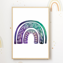 Laden Sie das Bild in den Galerie-Viewer, Sonne Regenbogen Mond Spirituell 6er Set Kinderzimmer Bilder DIN A4 Wandbilder Deko Babyzimmer Poster