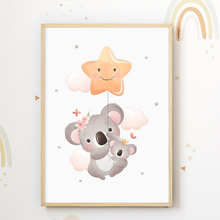 Laden Sie das Bild in den Galerie-Viewer, Koala Mama Bilder 3er Set DIN A4 Kinderzimmer Wandbilder Babyzimmer Poster Dekoration
