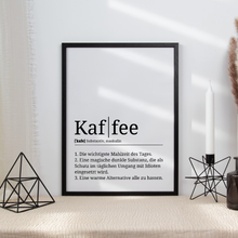 Laden Sie das Bild in den Galerie-Viewer, Kaffee Poster Definition - Kaffee Wandbild Barista Küche Wanddeko Kaffeeliebhaber Geschenk