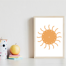 Laden Sie das Bild in den Galerie-Viewer, ABC Kinderposter 3er Set Lernposter Sonne Regenbogen Alphabet | Kinderzimmer Wandbilder Einschulung Kindergarten Grundschule Lernhilfe für Kinder