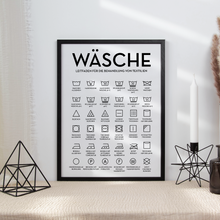 Laden Sie das Bild in den Galerie-Viewer, Wäsche Poster Waschraum Wandbild Hauswirtschaftsraum Wanddeko Einzugsgeschenk Bild