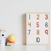 Laden Sie das Bild in den Galerie-Viewer, Alphabet Zahlen Kinderposter 3er Set Lernposter ABC | Kinderzimmer Wandbilder Kindergarten Grundschule Lernhilfe für Kinder