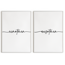 Laden Sie das Bild in den Galerie-Viewer, Einatmen Ausatmen Poster - Yoga Entspannung Geschenk Relax Wandbild Wohnzimmer Küche Esszimmer Schlafzimmer Wanddeko