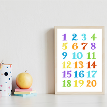 Laden Sie das Bild in den Galerie-Viewer, Kinderposter 4er Set ABC, Zahlen, Monate & Tage Lernposter Alphabet | Kinderzimmer Wandbilder Lernhilfe