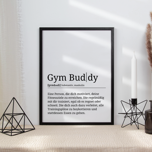 Gym Buddy Poster Definition - Fitness Sport Geschenk Wandbild