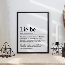 Laden Sie das Bild in den Galerie-Viewer, Liebe Poster Definition - Jahrestag Valentinstag Liebesposter Geschenk