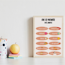 Laden Sie das Bild in den Galerie-Viewer, Kinderposter 4er Lernposter Jahreszeiten, Wetter, Wochentage & Monate Kinderzimmer Wandbilder Kindergarten Grundschule Lernhilfe für Kinder