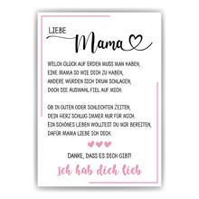 Laden Sie das Bild in den Galerie-Viewer, Liebe Mama DIN A4 Poster Danksagung Kunstdruck Muttertag Geschenk Danksagung Beste Mutter Wandbild Mama Geburtstag Weihnachten
