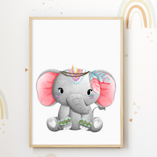 Laden Sie das Bild in den Galerie-Viewer, Indianer Tiere 3er Set Kinderzimmer Bilder DIN A4 Poster Babyzimmer Wandbilder Dekoration - Tiger Elefant Bär