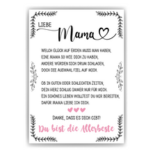 Laden Sie das Bild in den Galerie-Viewer, Allerbeste Mama DIN A4 Poster Danksagung Kunstdruck Muttertag Geschenk Dankeschön Beste Mutter Wandbild Mama Geburtstag Weihnachten