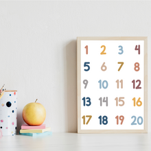 Laden Sie das Bild in den Galerie-Viewer, ABC Kinderposter 2er Set Alphabet Lernposter Buchstaben & Zahlen | Kinderzimmer Wandbilder Kindergarten Grundschule Kinder Lernhilfe Poster