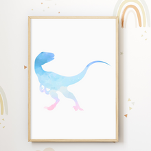 Laden Sie das Bild in den Galerie-Viewer, T-Rex Dinosaurier Bilder 3er Set DIN A4 Kinderzimmer Dino Poster Babyzimmer Wandbilder Dekoration