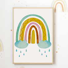 Laden Sie das Bild in den Galerie-Viewer, Bunte Schmetterlinge Regenbogen Bilder 3er Set DIN A4 Kinderzimmer Wandbilder Babyzimmer Poster Dekoration