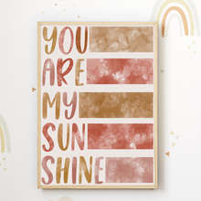 Laden Sie das Bild in den Galerie-Viewer, You are my Sunshine Boho Sonne Regenbogen Bilder 3er Set DIN A4 Kinderzimmer Wandbilder Babyzimmer Poster Dekoration