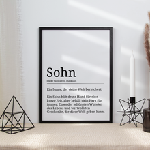 Laden Sie das Bild in den Galerie-Viewer, Sohn Poster Definition - Sohn Geschenk Wandbild