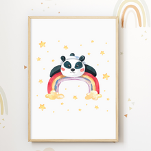 Laden Sie das Bild in den Galerie-Viewer, Schlafende Tiere 3er Set Kinderzimmer Bilder DIN A4 Poster Babyzimmer Wandbilder Dekoration - Hase Panda Elefant