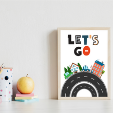 Laden Sie das Bild in den Galerie-Viewer, Kinderposter 6er Set ABC Auto Fahrzeuge Lernposter Alphabet | Kinderzimmer Wandbilder Kindergarten Grundschule Kinder Lernhilfe Poster