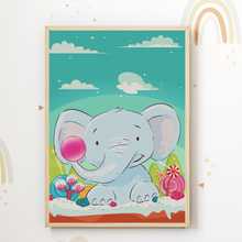 Laden Sie das Bild in den Galerie-Viewer, Safari Tiere Kaugummi Bilder 6er Set DIN A4 Kinderzimmer Wandbilder Babyzimmer Poster Dekoration