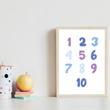 Laden Sie das Bild in den Galerie-Viewer, Alphabet & Zahlen Kinderposter 3er Set ABC Lernposter | Kinderzimmer Wandbilder Einschulung Kindergarten Grundschule Lernhilfe für Kinder